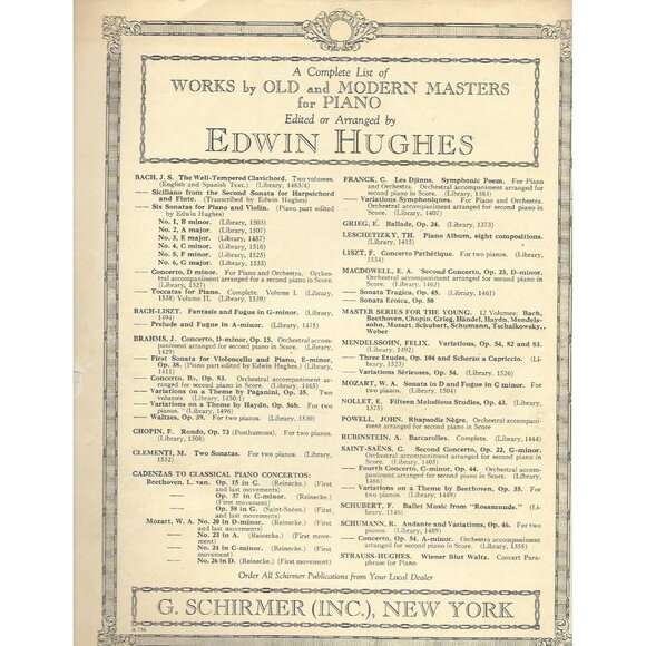 Turkish March Sheet Music Beethoven Rubinstein Schirmer 1917 Piano - Picture 2 of 3